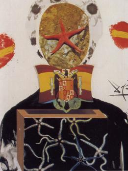 Salvador Dali : Figure with Flag. Illustration for Memories of Surrealism